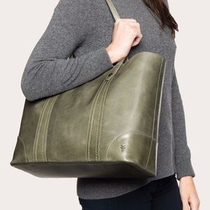 Frye Melissa Shopper Tote Bag in Wild Sage Green Leather